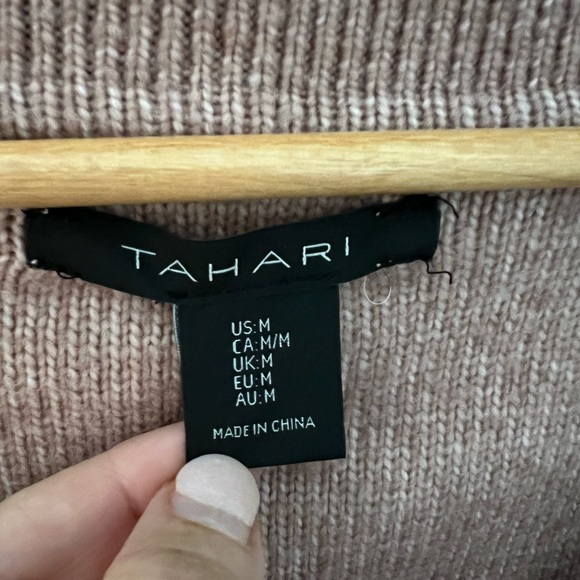 TAHARI Mauve Button Up Cardigan Sweater Collared Super Soft Women’s Sz M - Picture 3 of 11